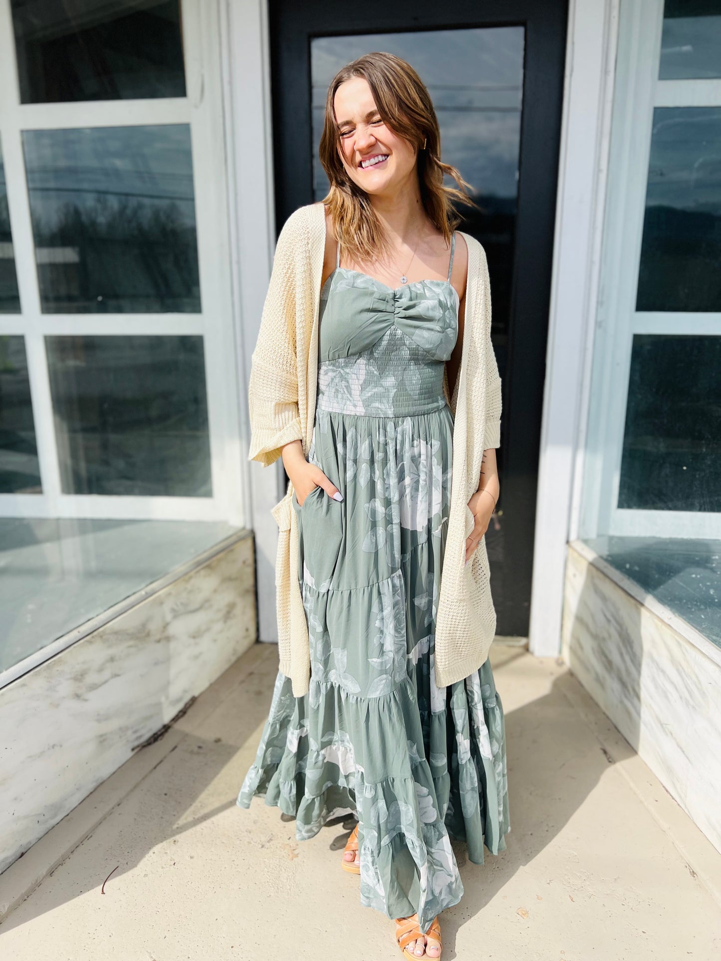 Floral Spiral Tiered | Maxi Dress