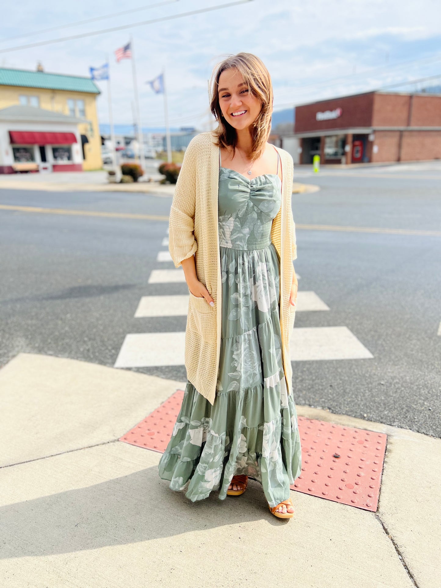 Floral Spiral Tiered | Maxi Dress