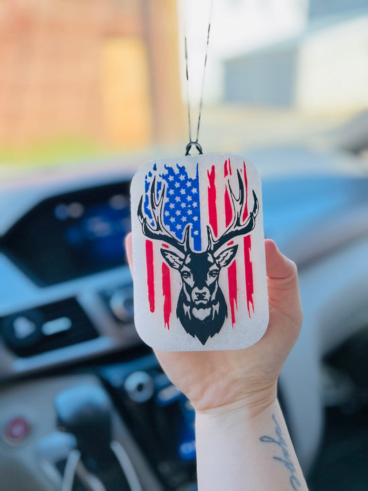 Deer Flag | Car Freshie