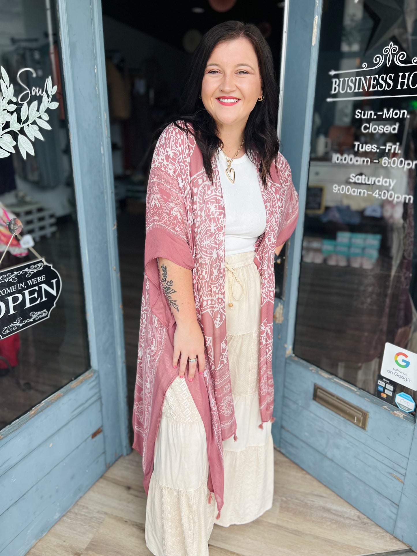 Gayle | Tassel Kimono - Roseclay