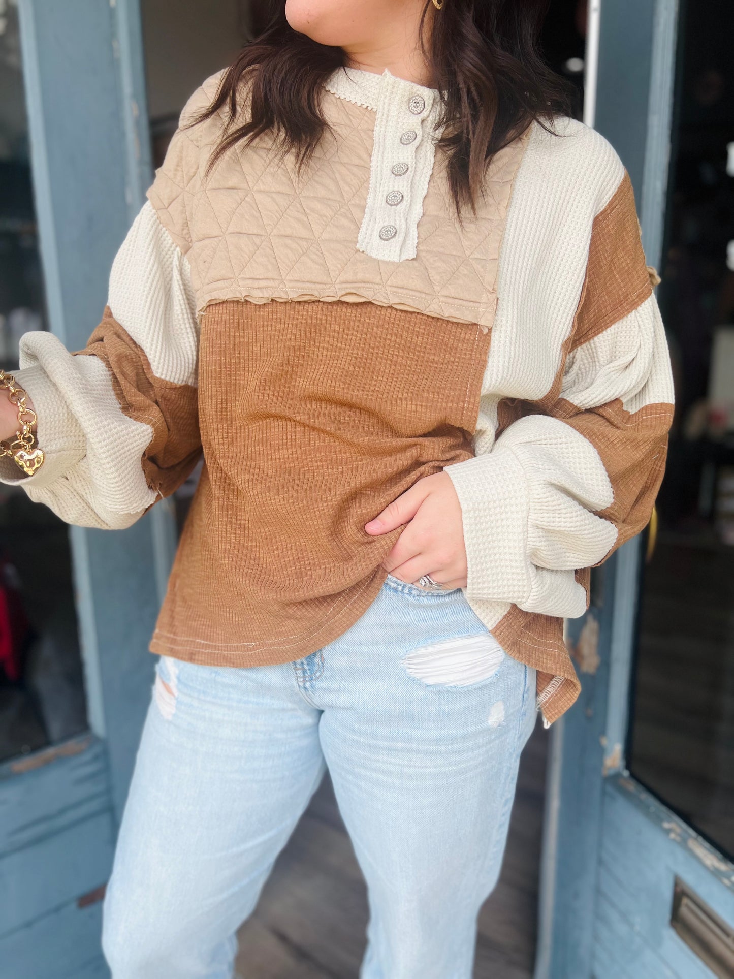 POL- Pumpkin Spice | Thermal Knit Top