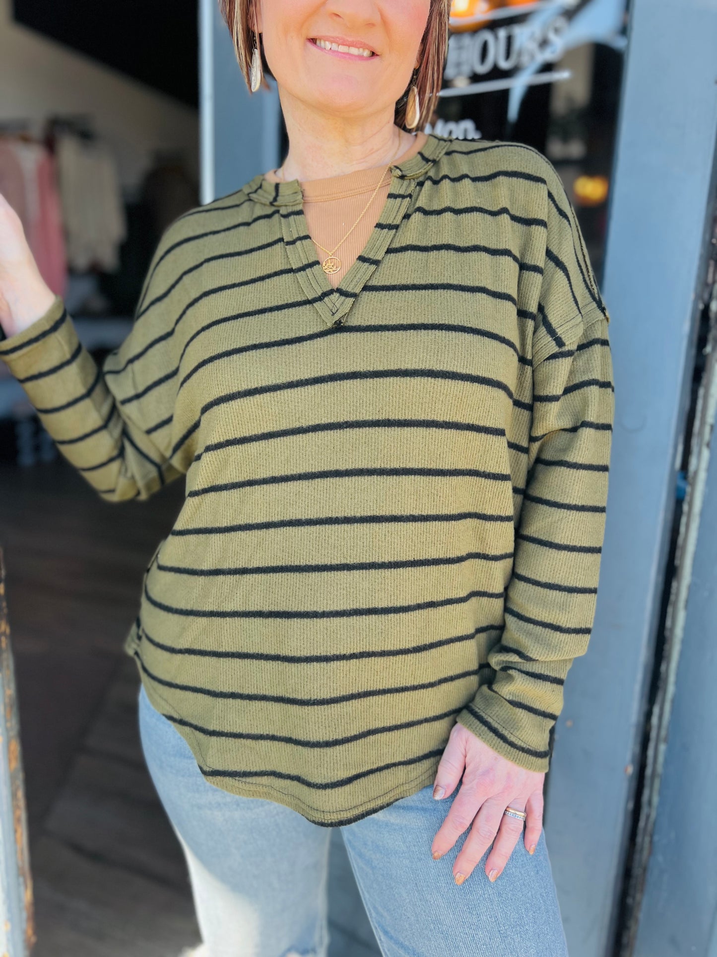 Bliss | Exposed Seam Top - Green