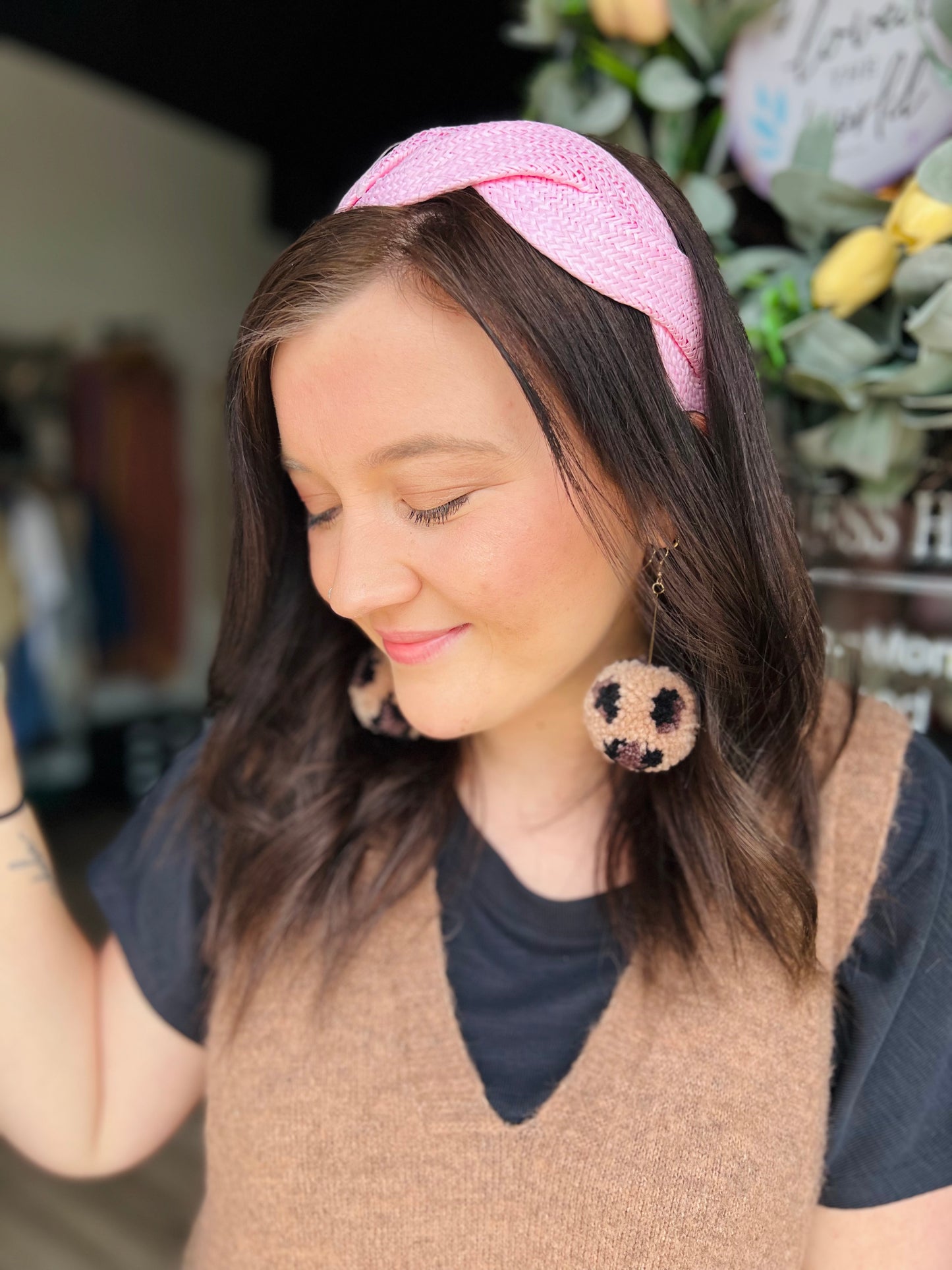 Light Pink Rattan Braided Headband