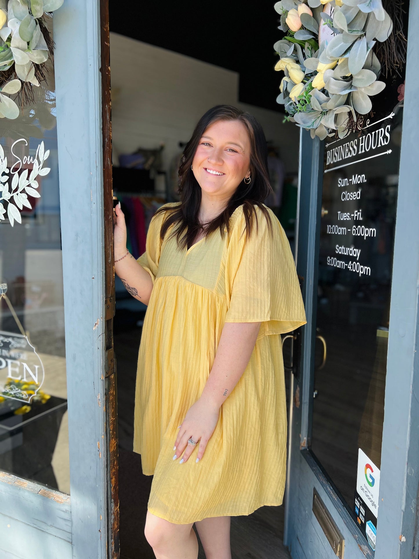 First Day of Spring | Textured Babydoll Dress