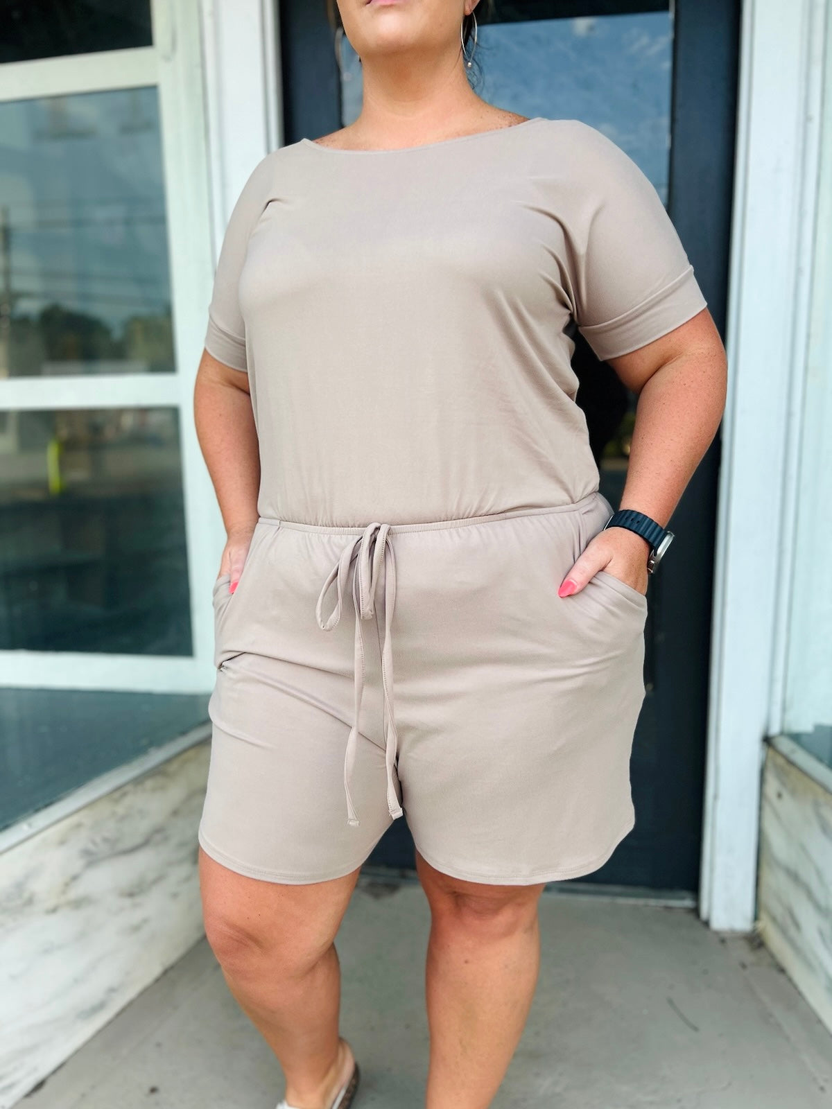 Lola | Butter Soft Curvy Romper- Mocha