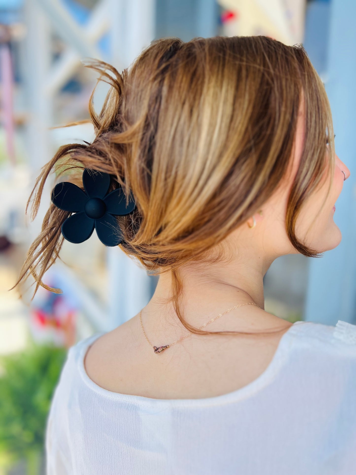 Large Flower | Claw Clip - Black