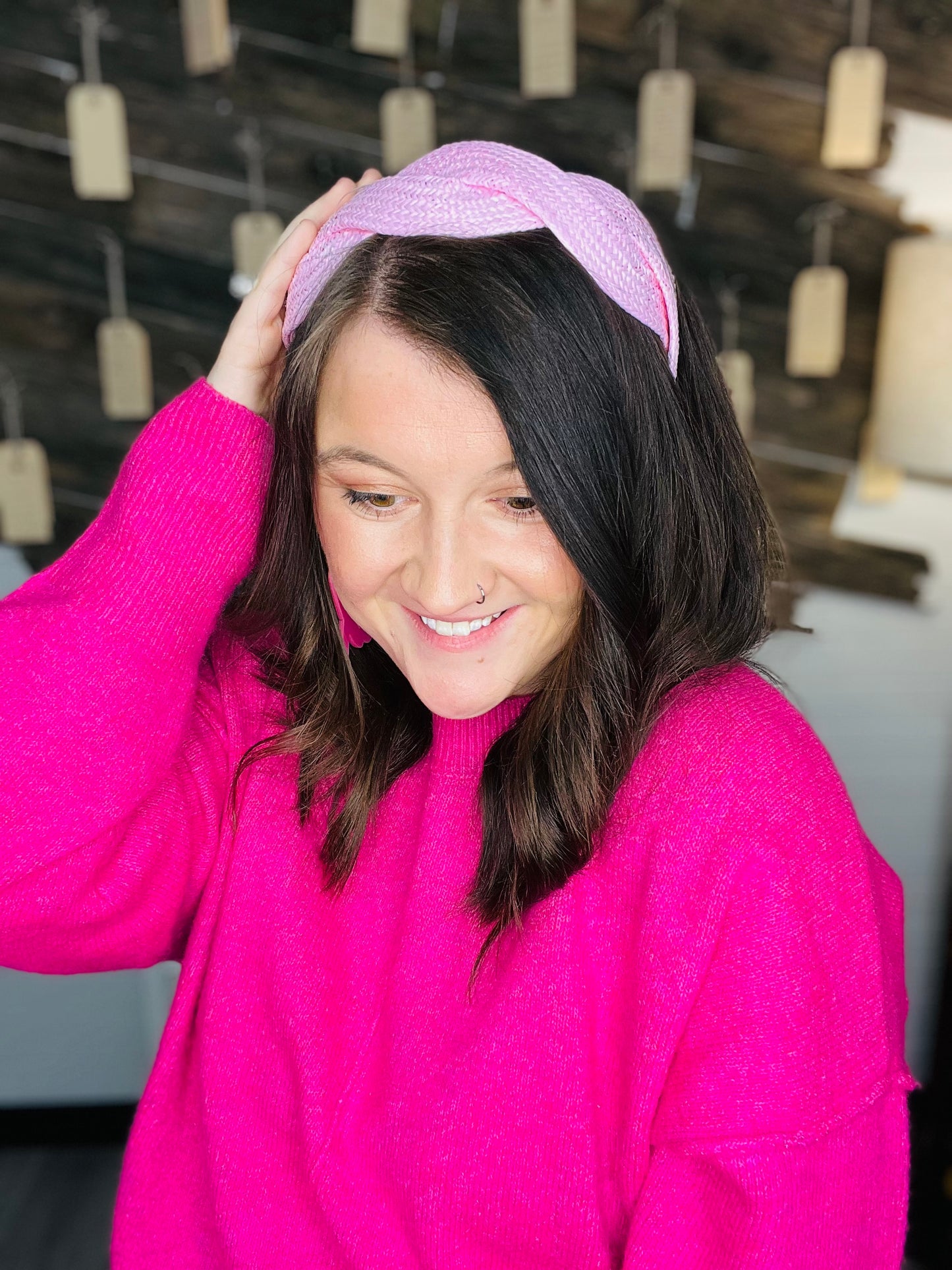 Light Pink Rattan Braided Headband