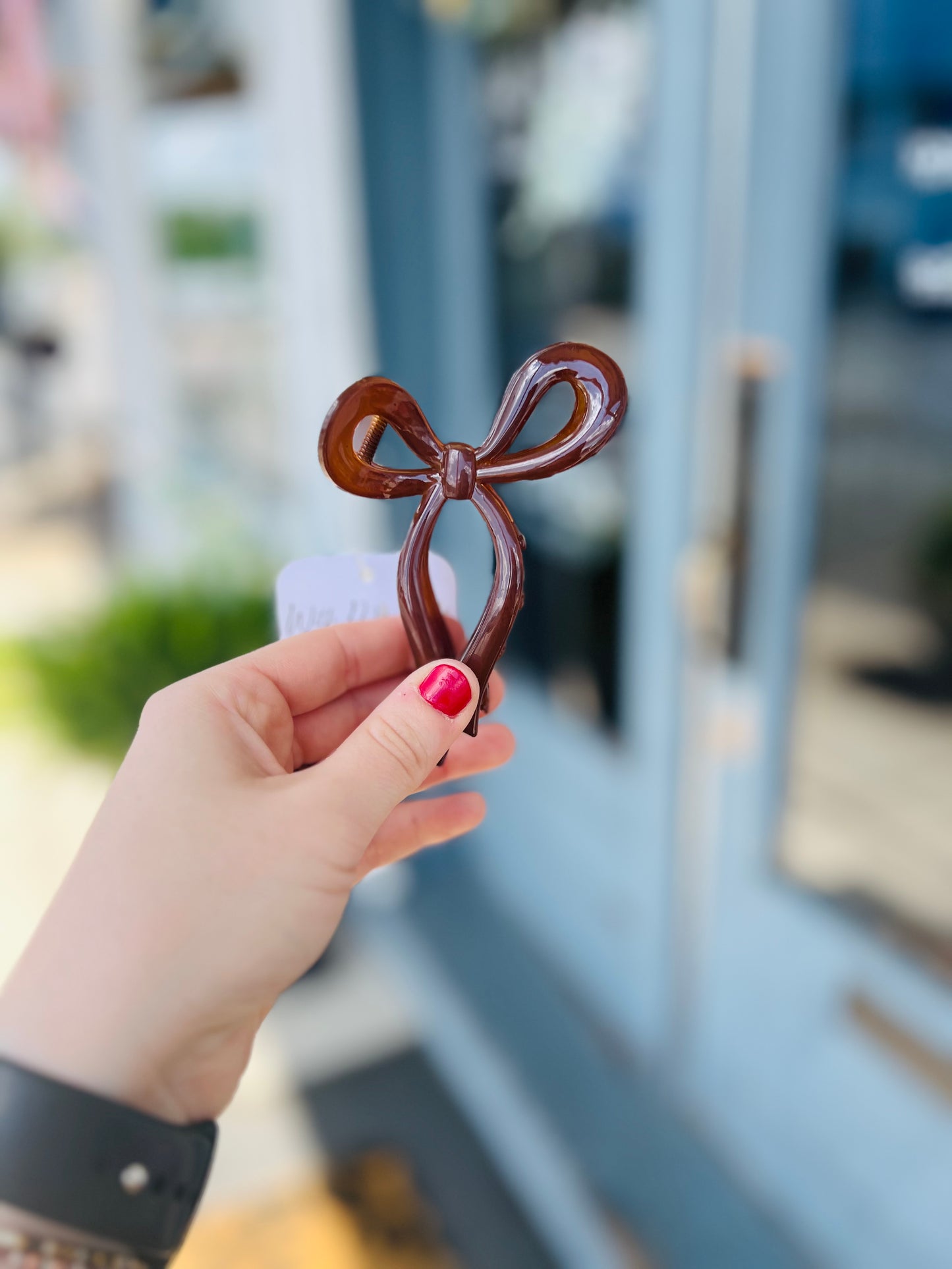 Bow Claw Clip - Brown