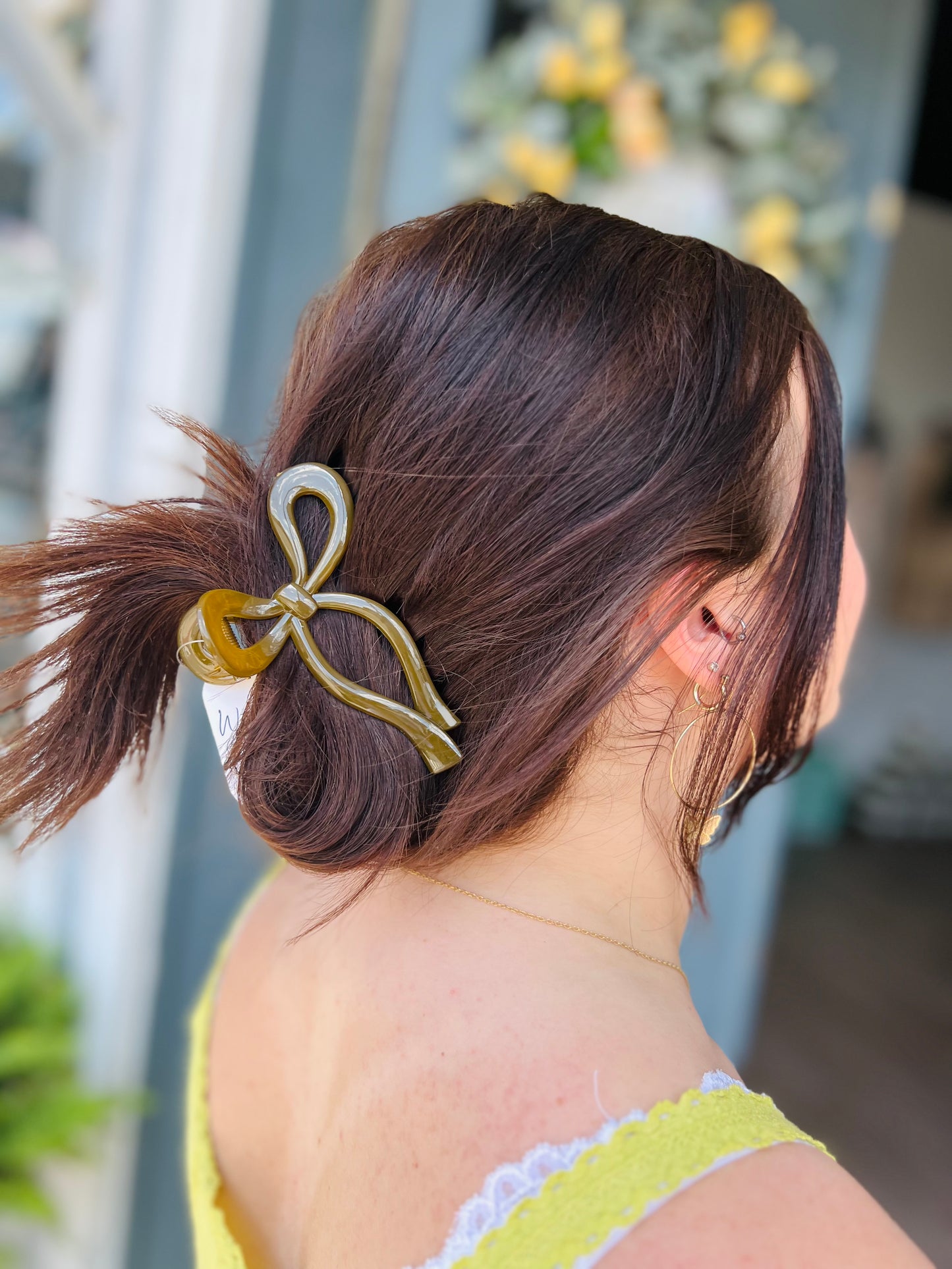 Bow Claw Clip - Tea