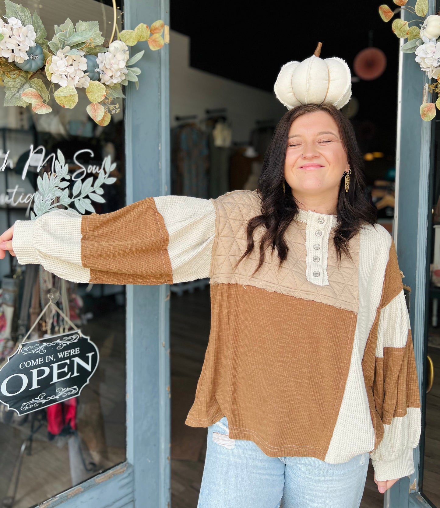 POL- Pumpkin Spice | Thermal Knit Top