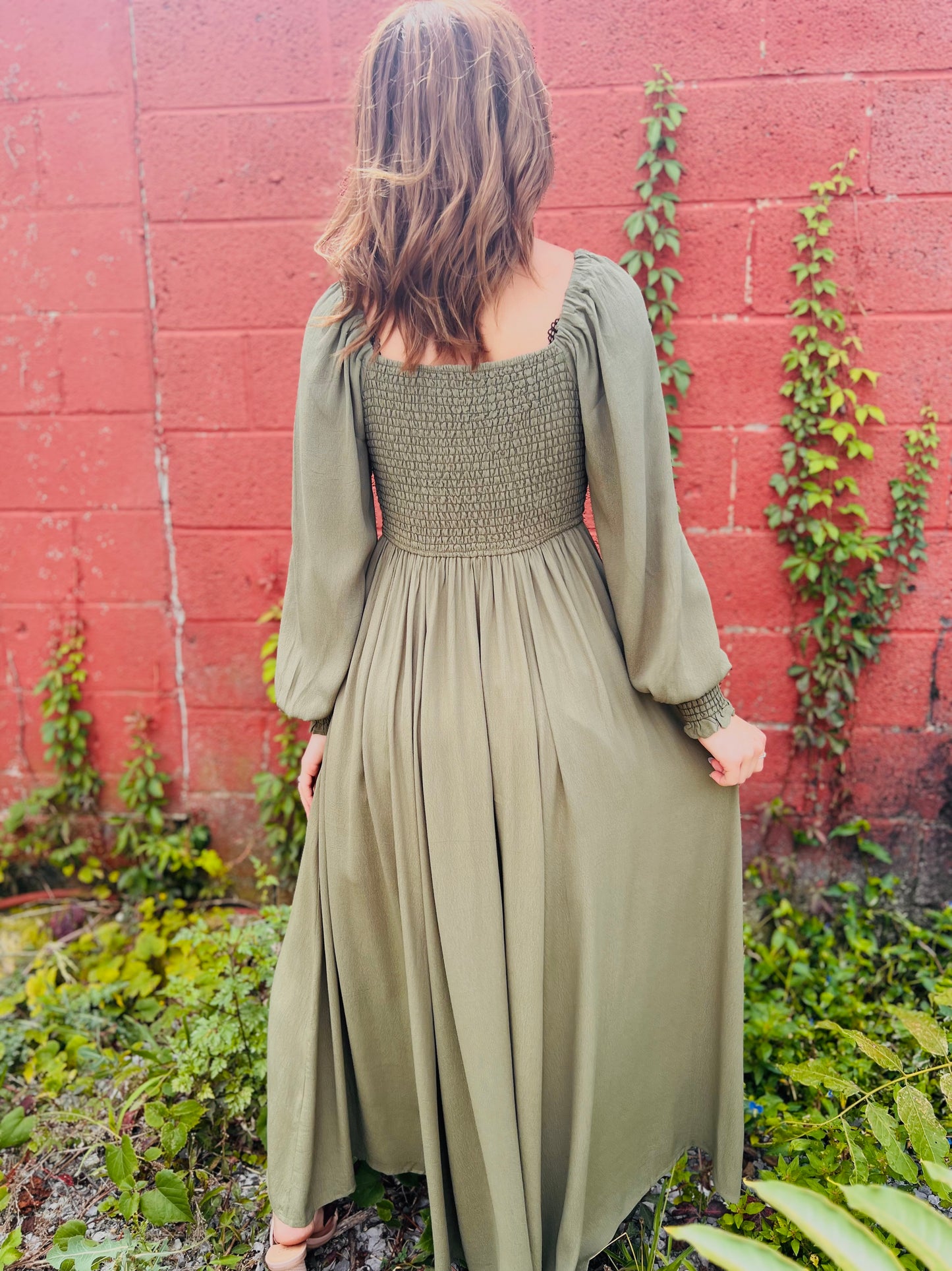 Fiona | Maxi Dress - Olive Green