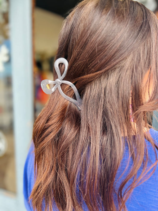 Transparent Spring Bow Claw Clips