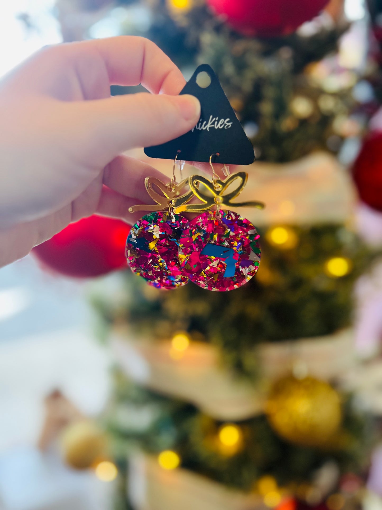 Pop The Confetti Ornament | Christmas Earring