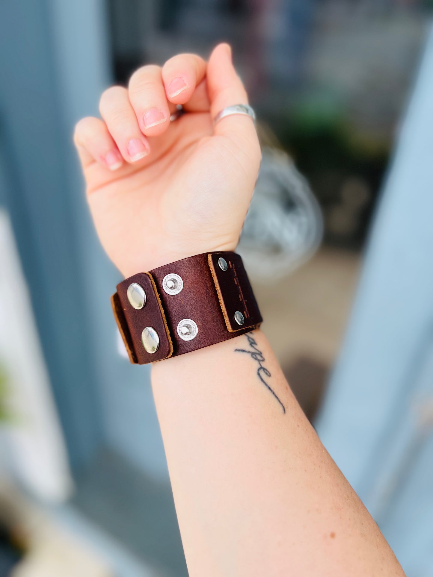 Braided Leather Cuff Bracelet