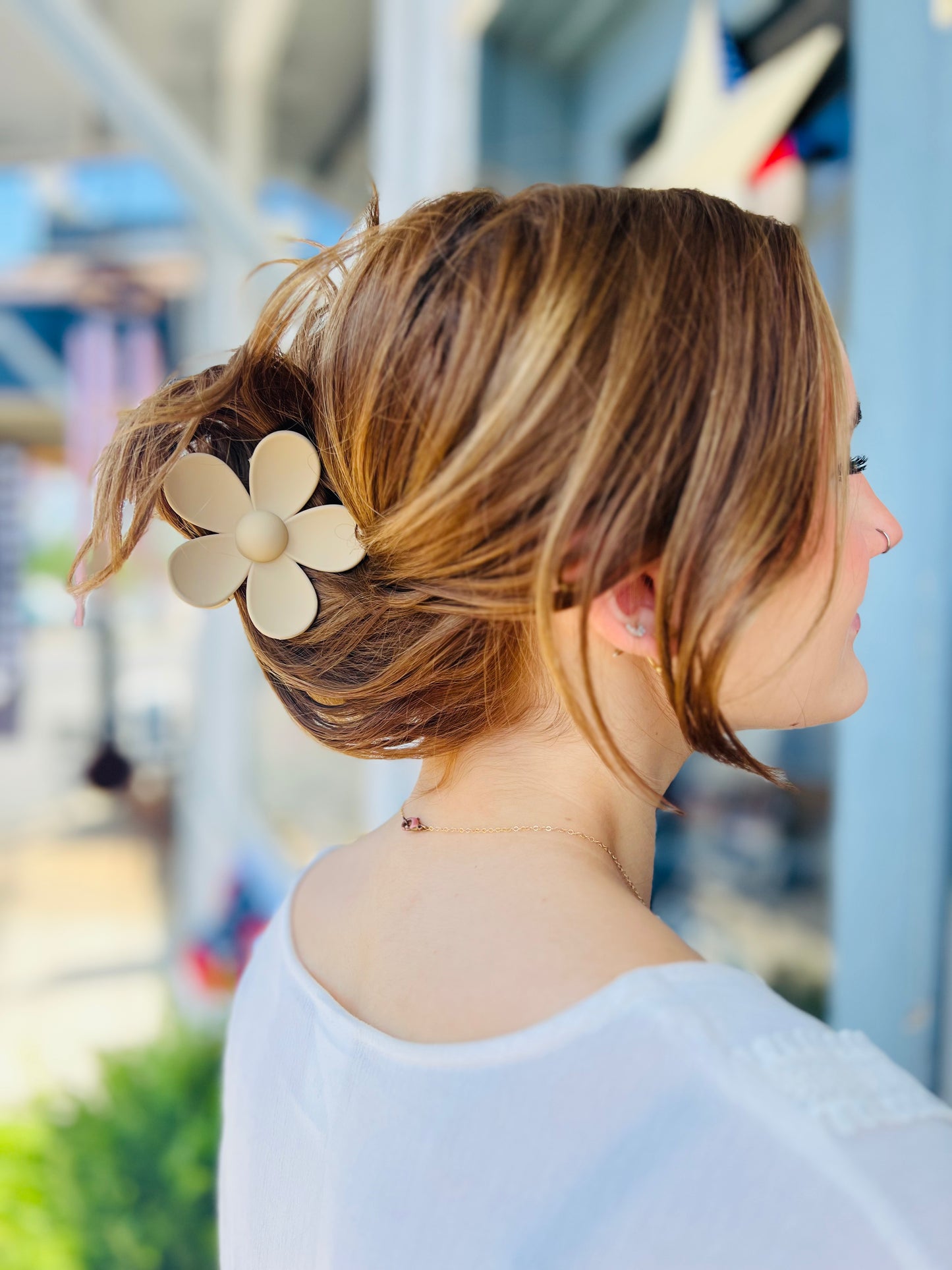 Large Flower | Claw Clip - Ash Mocha