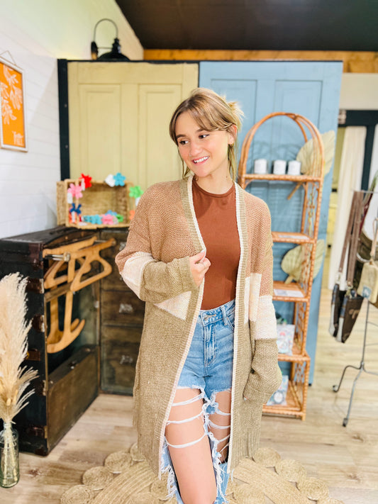 Color Block Cardigan