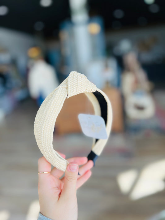 Bohemian Straw Knotted Headband