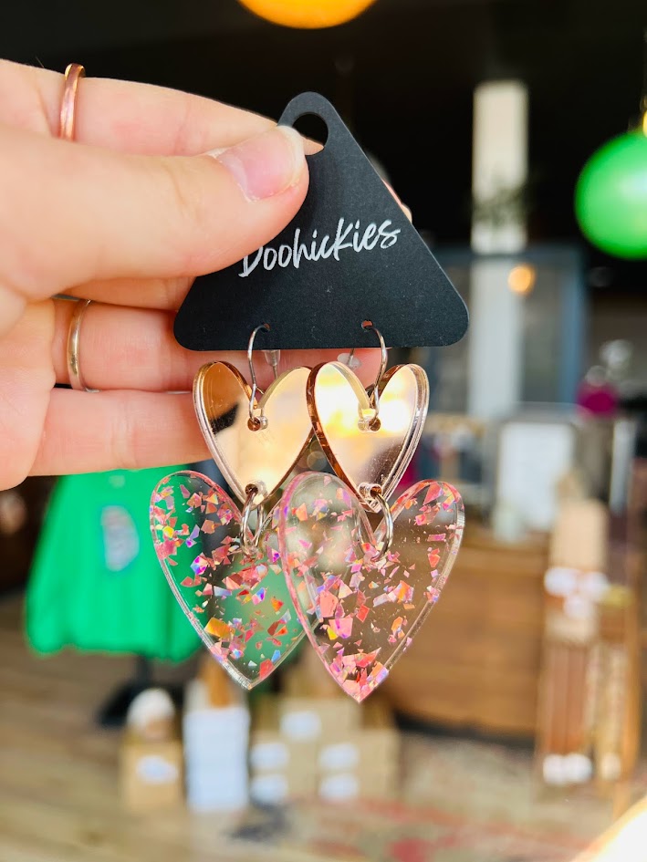 Double Love Hearts | Valentine Earrings
