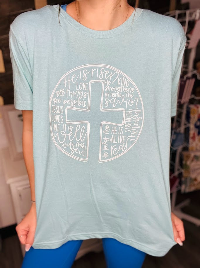 "He is Risen" Cross Circle | Kiddos Graphic Tee