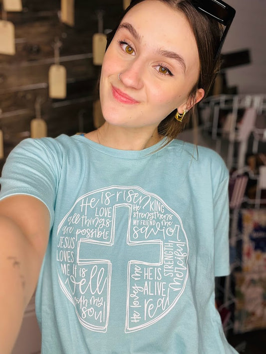 "He is Risen" Cross Circle | Kiddos Graphic Tee