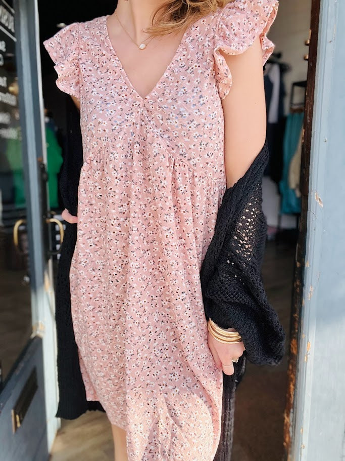 Floral Eyelet Knit Dress