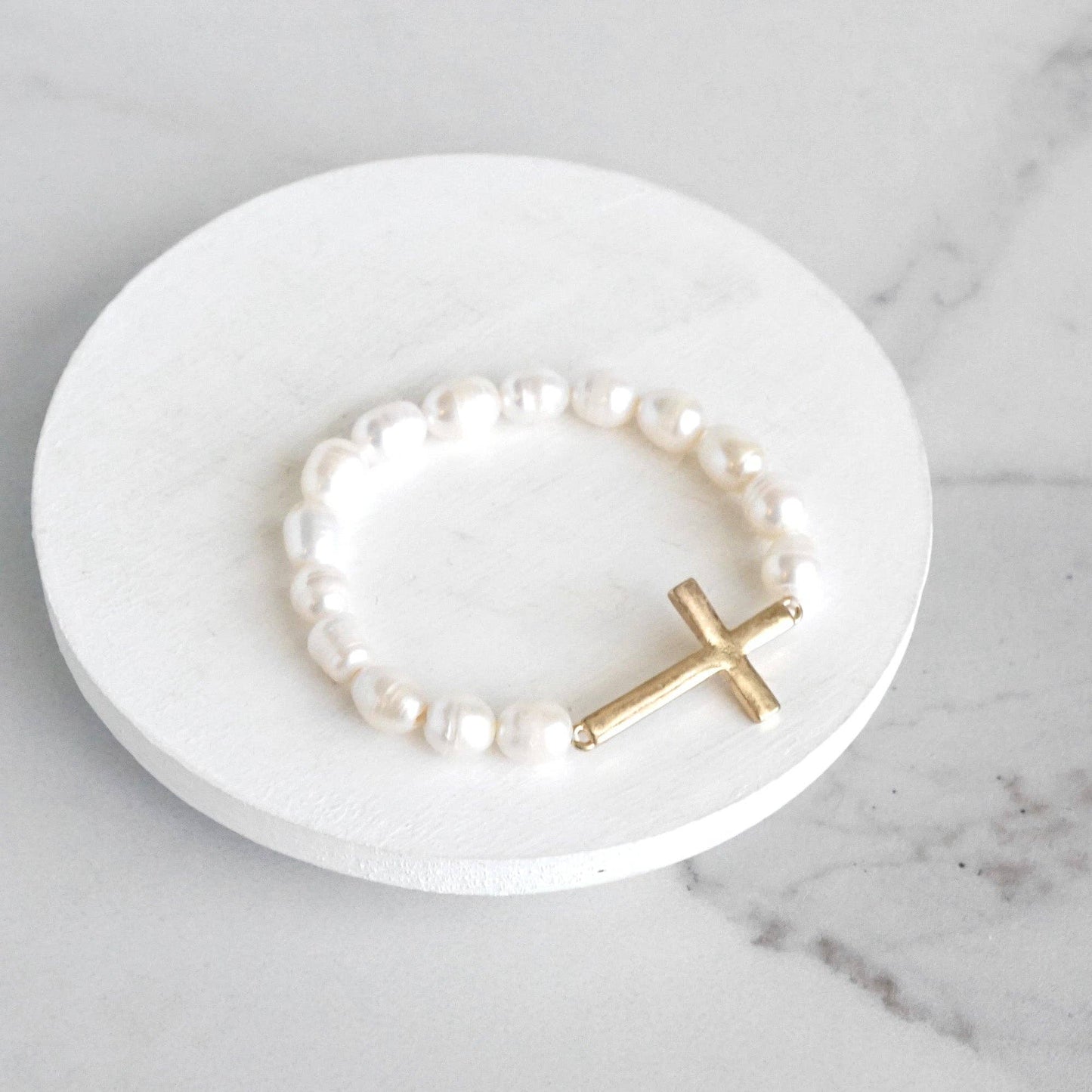 Pearl | Cross Bracelet