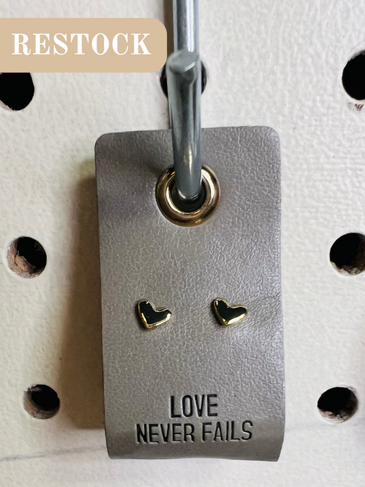 HEART EARRINGS | Leather Tag