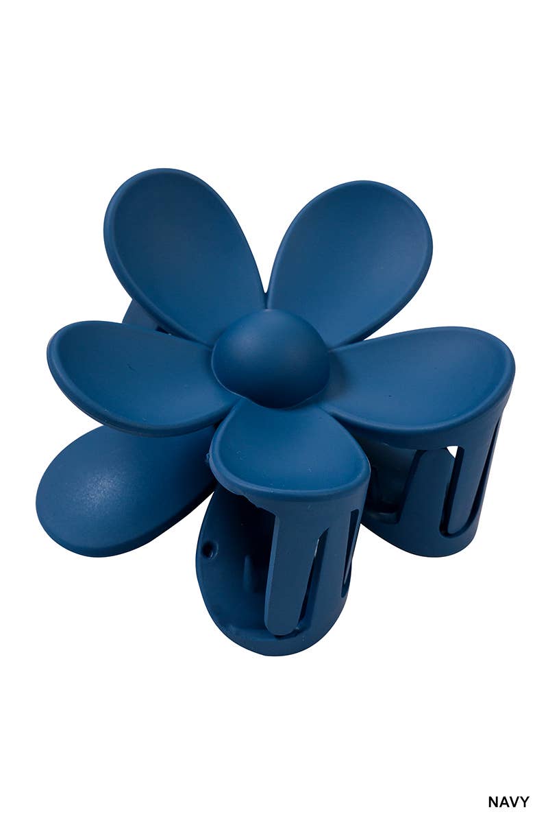 Large Flower | Claw Clip - Navy