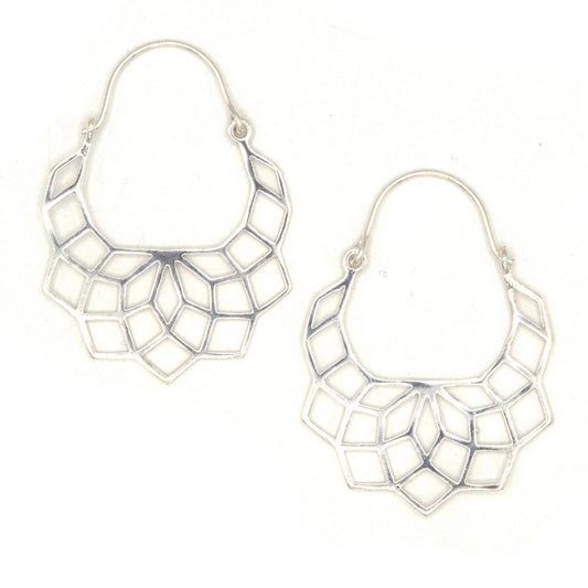 Geometric | Hoop Earrings - Silver