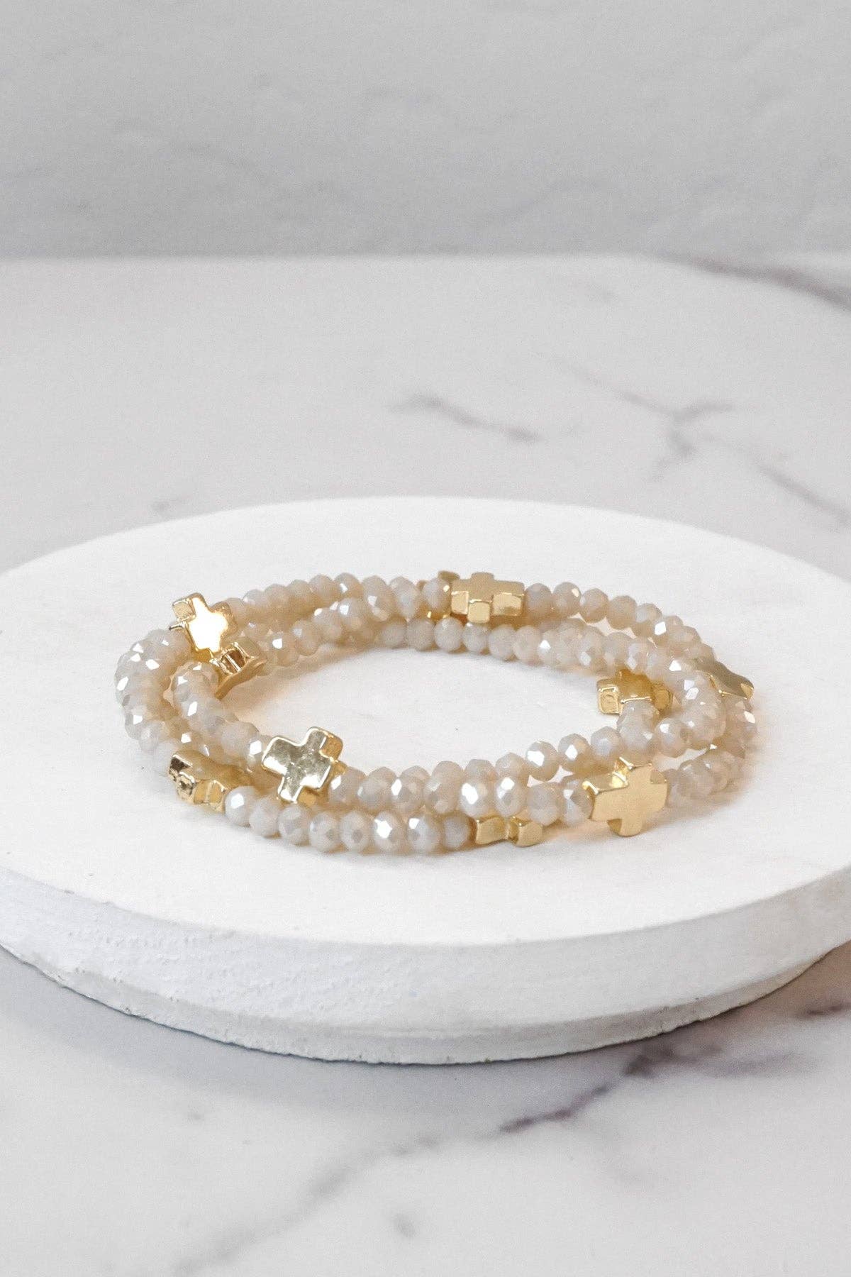 Bethel | Cross Bracelet Set - Ivory