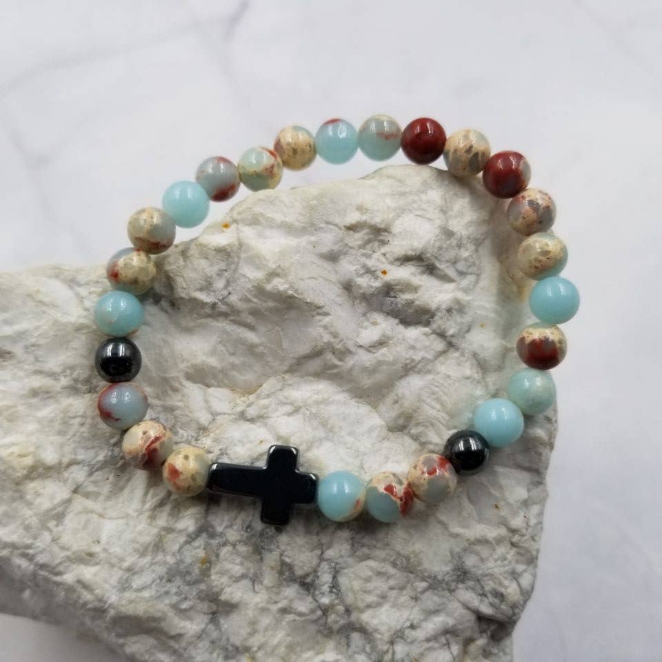 Natural Stone | Cross Bracelet