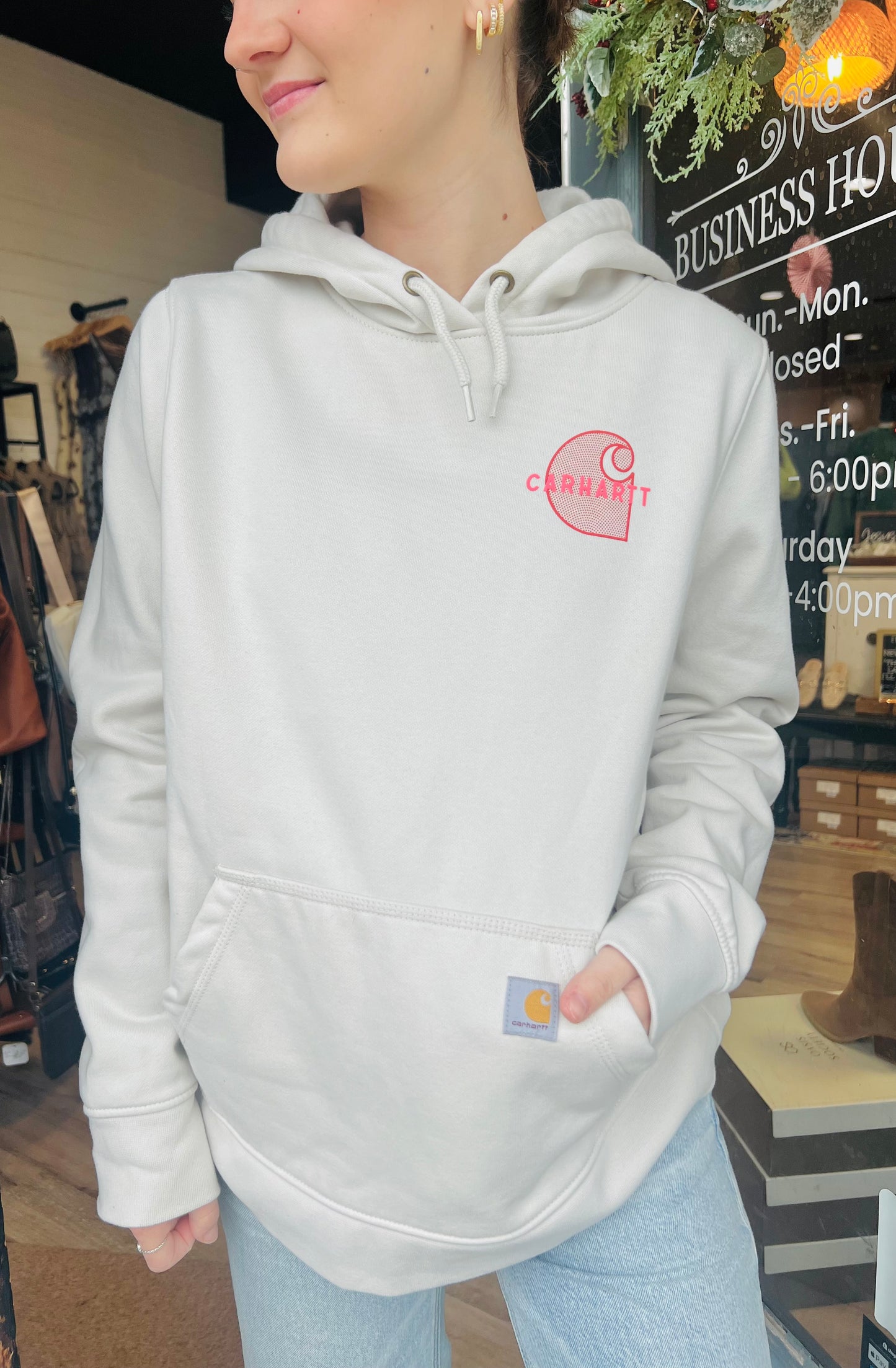 Beige Carhartt Hoodie - L