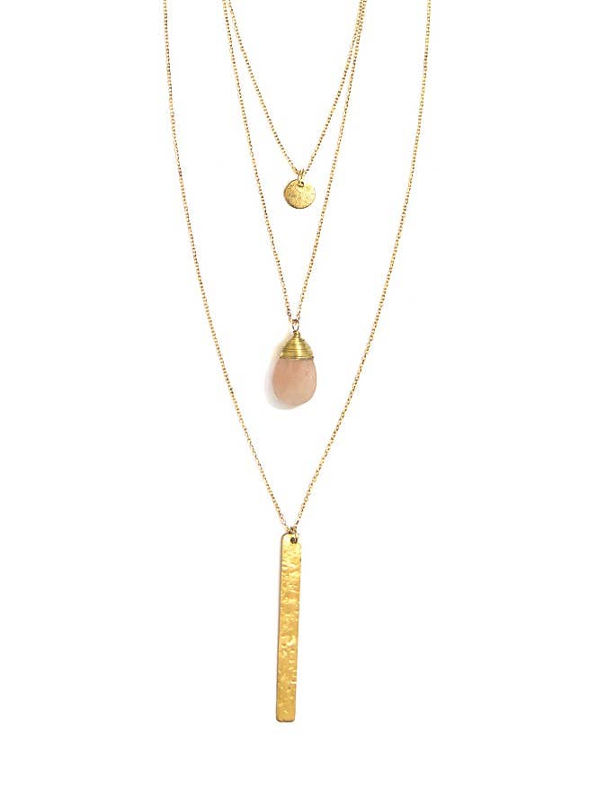 Triple Strand | Pendant Necklace - Brass