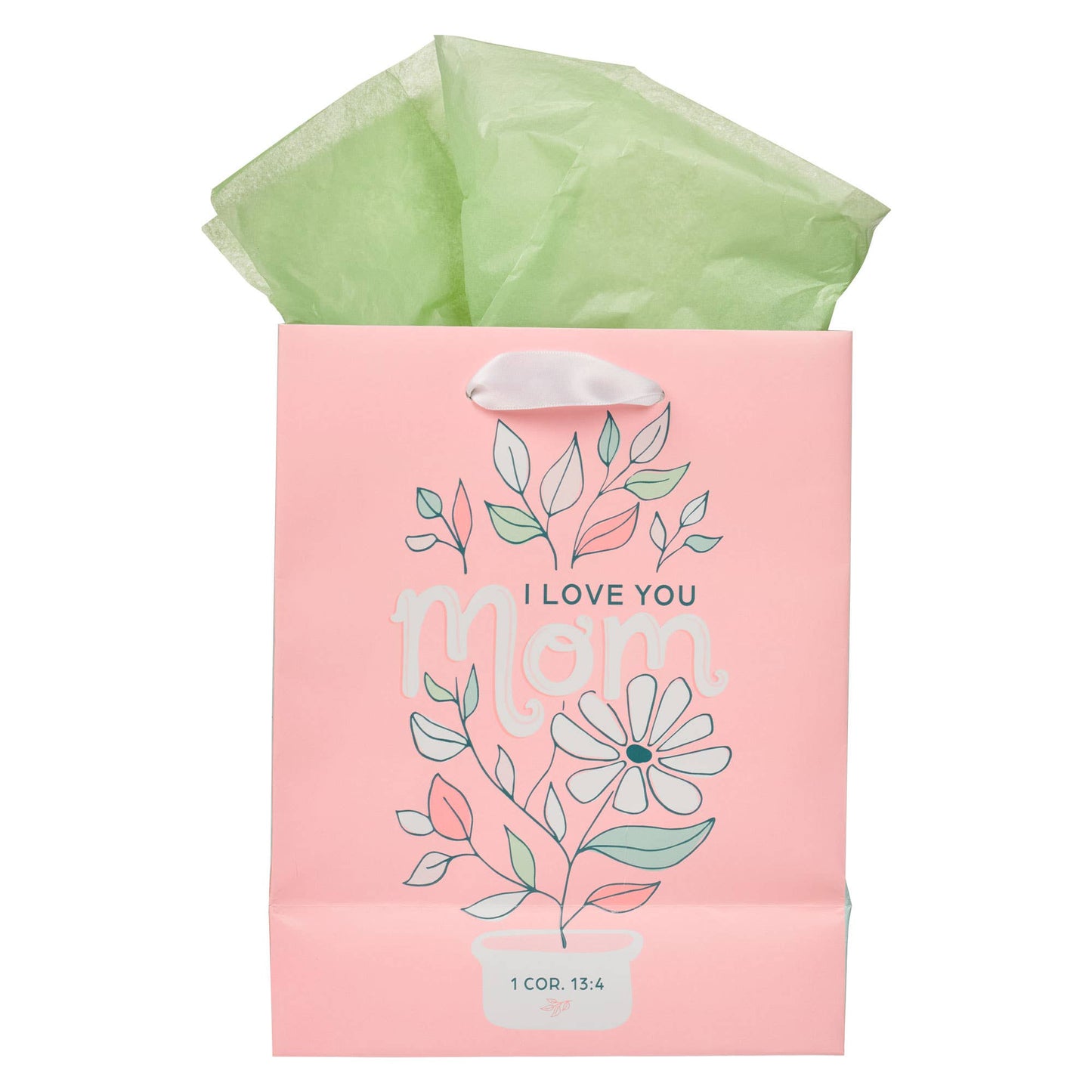 I Love You Mom | Daisy Medium Gift Bag - 1 Corinthians 13:4