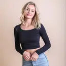 Long Sleeve Fit Crop Top