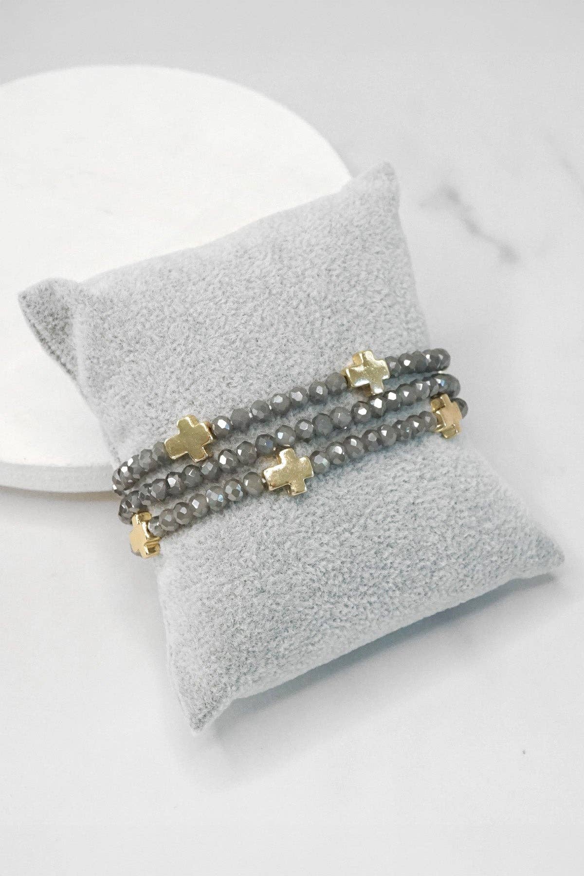 Bethel | Cross Bracelet Set - Grey