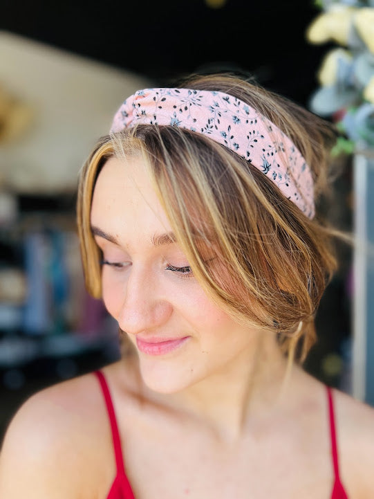 John 15 | Floral Trailing Vine Twist Headwrap - Pink