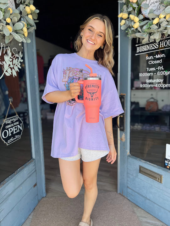 She Is Clothed With Strength | Steel Tumbler
