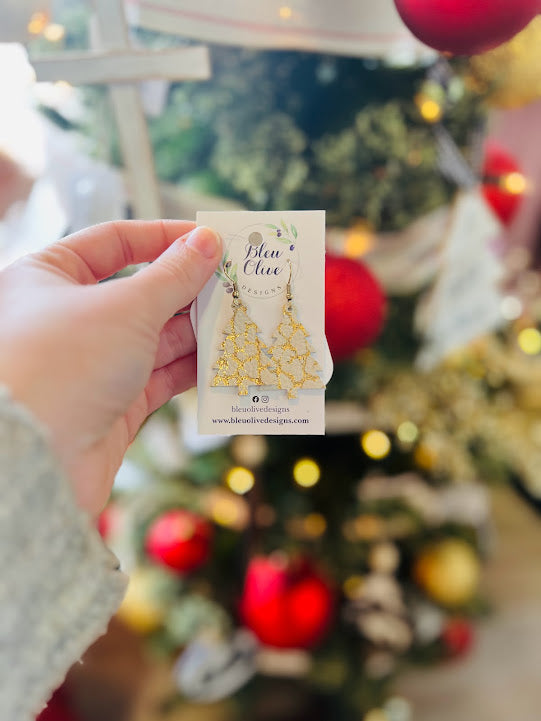 Rockin' Around The Christmas Tree | Leather Earrings