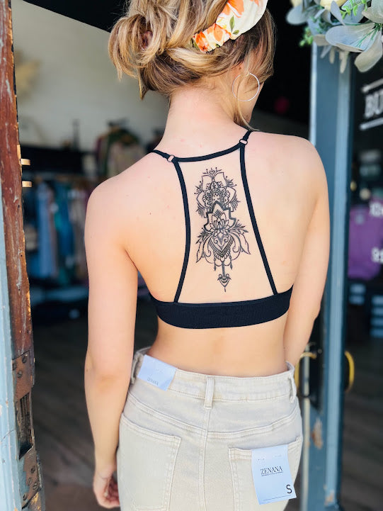 Tattoo Mesh Racerback Bralette