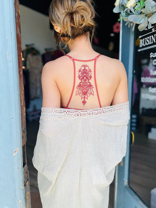 Tattoo Mesh Racerback Bralette