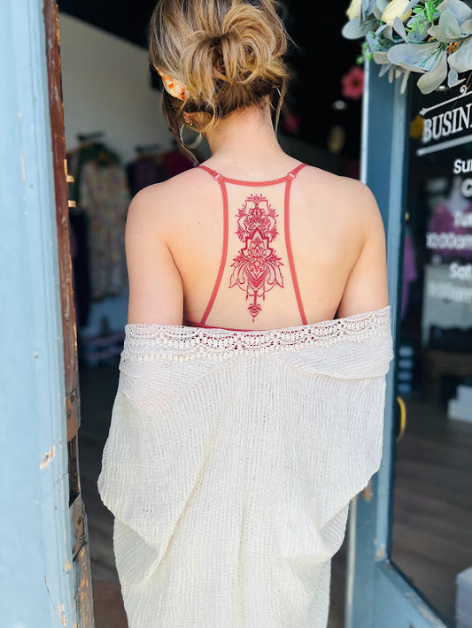 Tattoo Mesh Racerback Bralette
