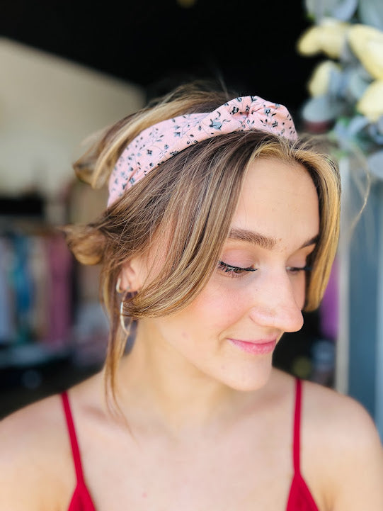 John 15 | Floral Trailing Vine Twist Headwrap - Pink