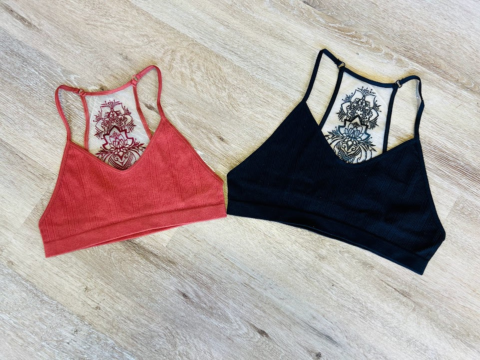 Tattoo Mesh Racerback Bralette