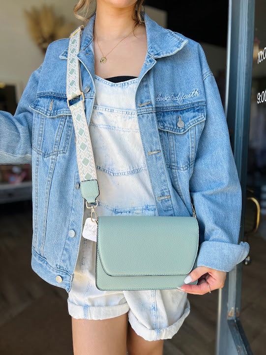 Noah Flapover Crossbody - Seafoam