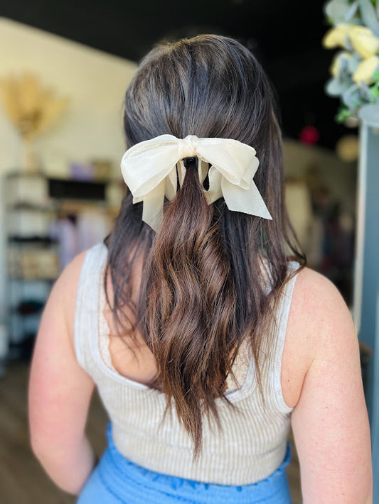 Sheer Bow Banana Claw Clip