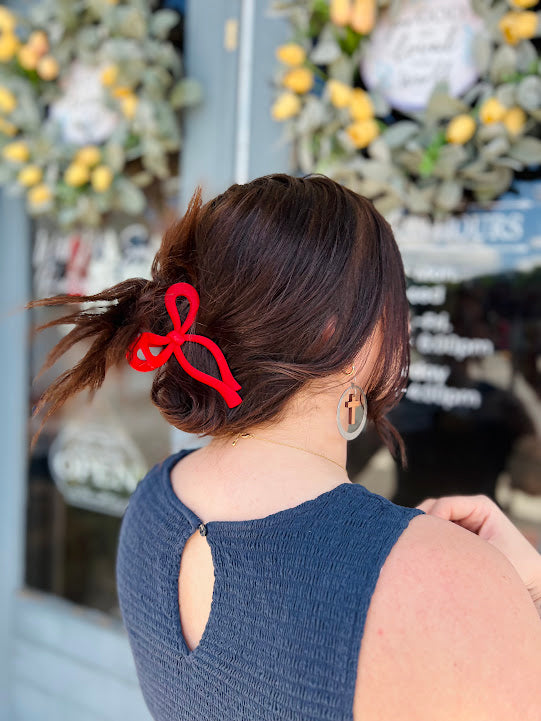 Salome Bow | Claw Clip - Red