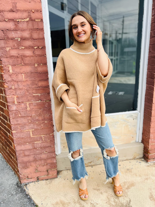 Turtle Neck Poncho