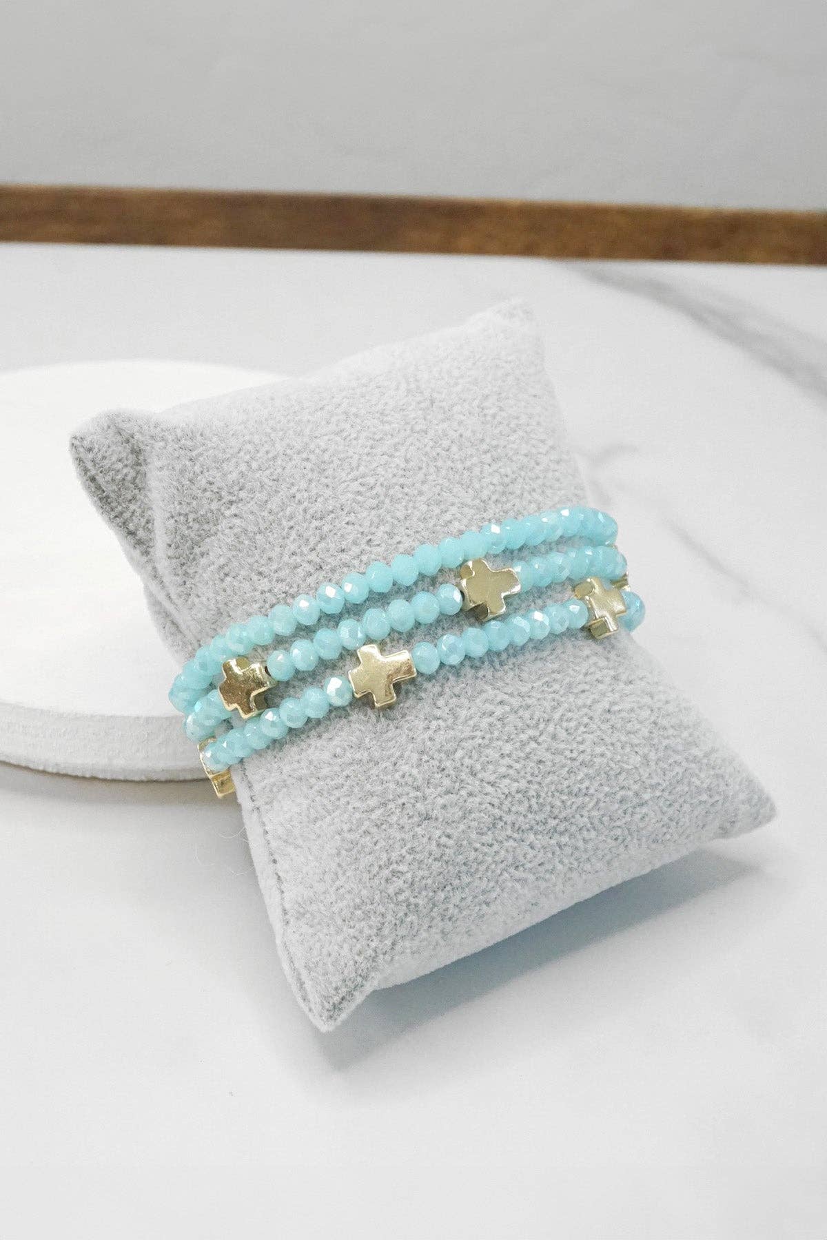 Bethel | Cross Bracelet Set - Light Blue