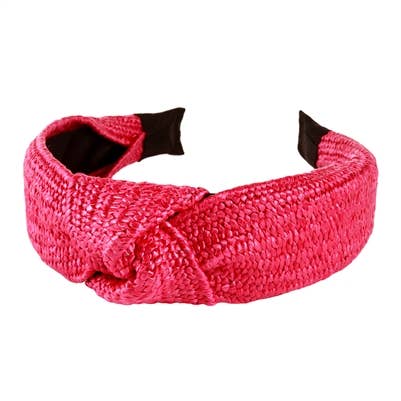 Hot Pink Rattan Headband